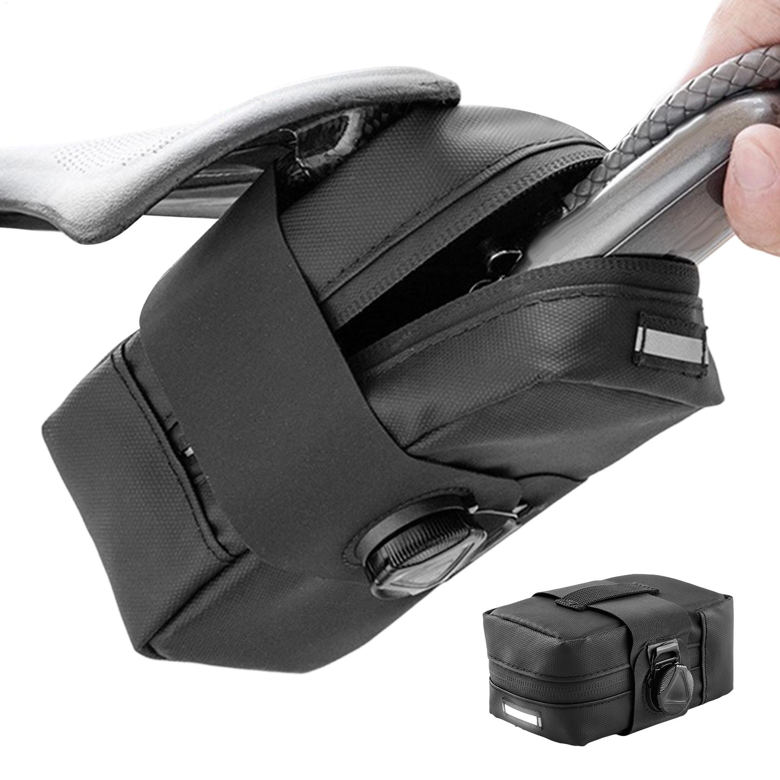 Saddle Bag Under Seat - 自転車サドルバッグ ロータリーロック シート下収納ポーチ 防水サイクリングサドルバッグ スマホ テールフレーム
