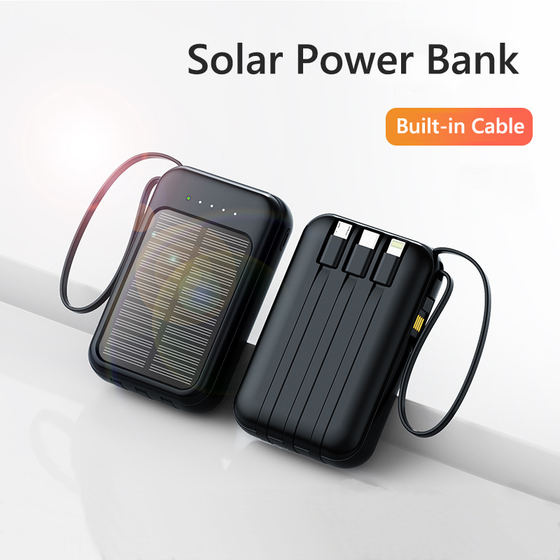 Usb Charger Dynamo - 50000mAh ソーラーパワーバンク 内蔵ケーブル ソーラー充電器 パワーバンク 2