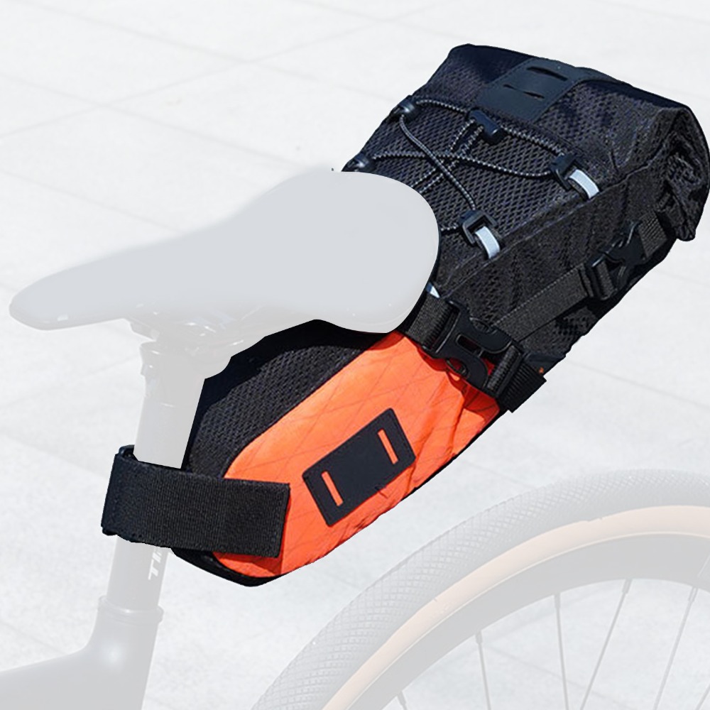 Saddle Bag Under Seat - 多機能自転車シートバッグ 5.8L容量 防水シート下バッグ 反射ストラップ付き 自転車サドルバッグ