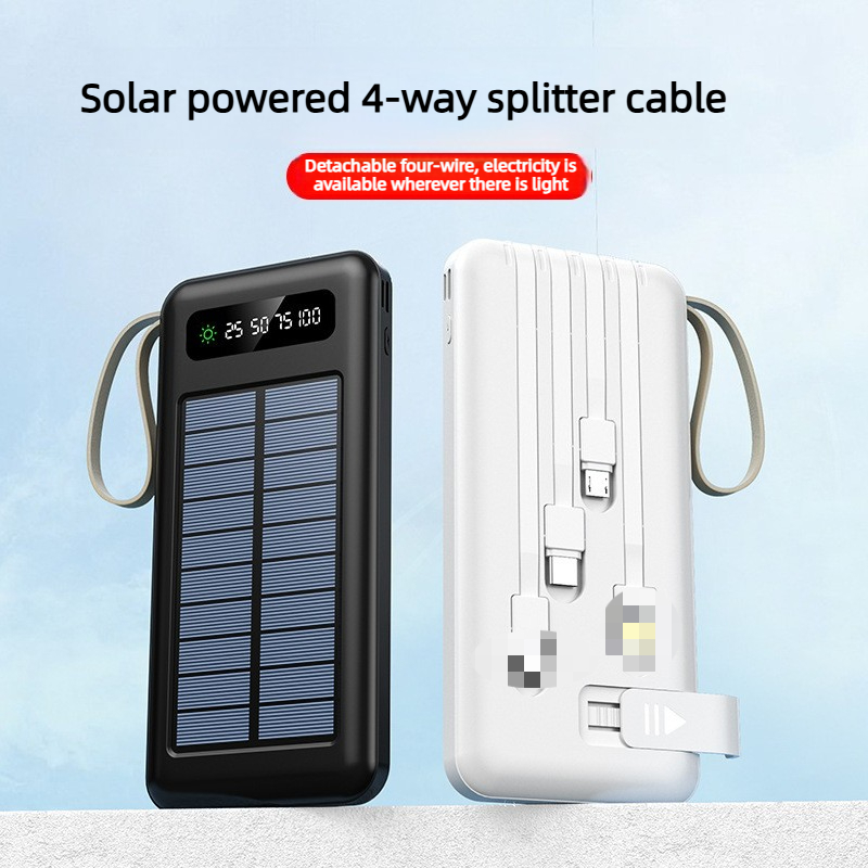 Usb Charger Dynamo - 10000/20000mAh屋外用ソーラー大容量モバイルバッテリー iPhone/Androidスマホ対応 共用セルフコンテインドケーブル（CCC）