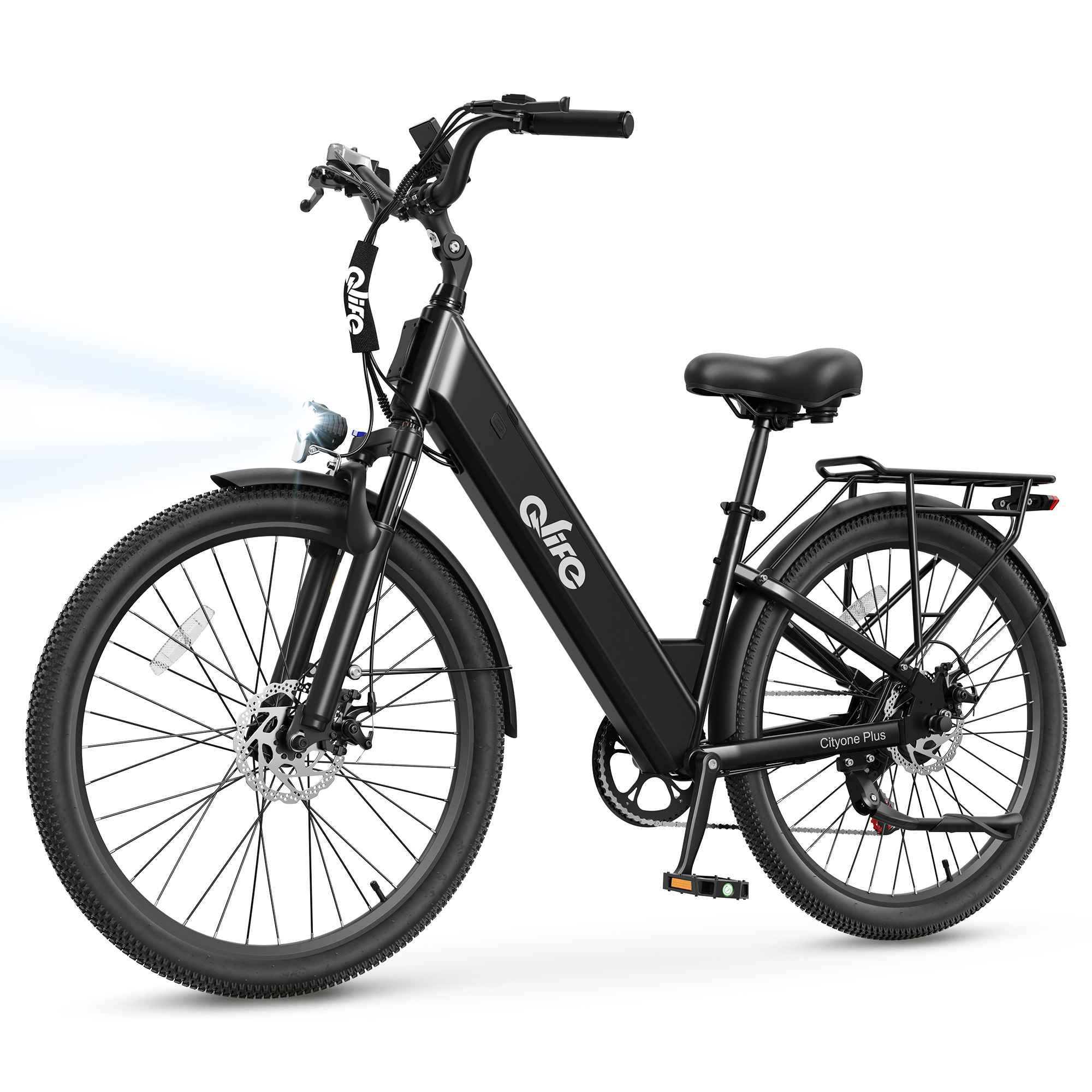 Commuting With Bike - Qlife Cityone Plus St 大人用電動自転車、ピーク1500Wモーター、48V 15Ahバッテリー、28MPH