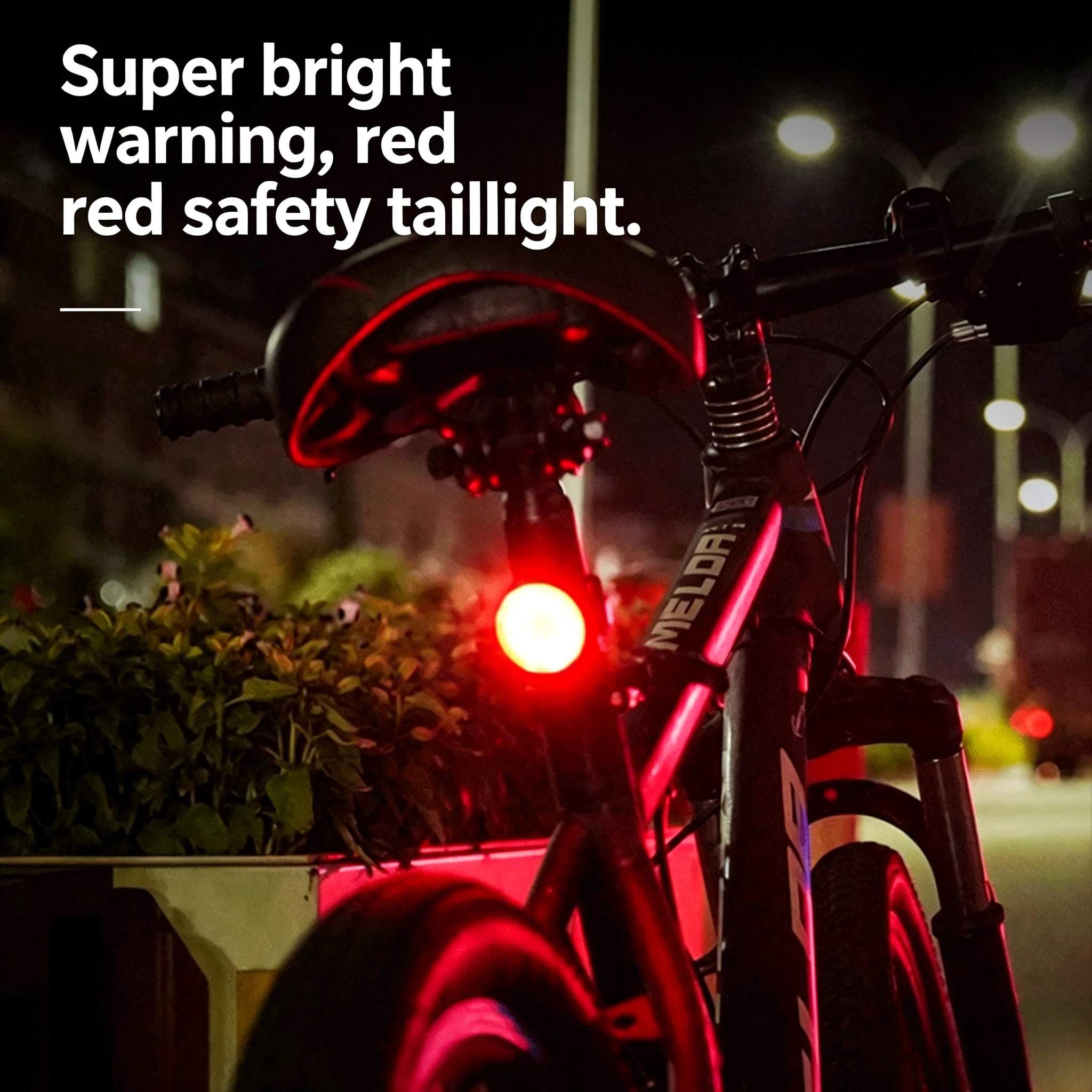Bike Light Front Rear - USB充電式防水LED自転車ライトセット、超高輝度フロントヘッドライト＆リアテール警告灯、夜間サイクリングライト