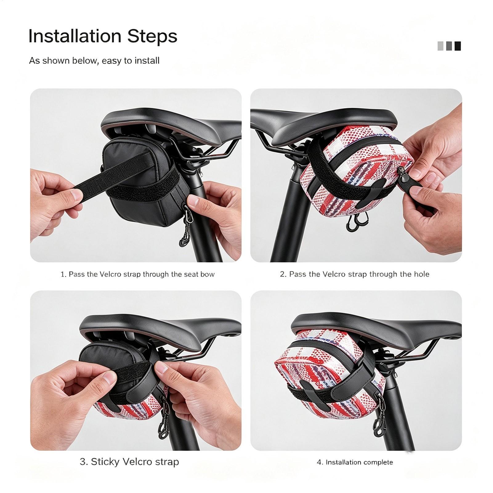 サドルバッグ バイク 自転車 サドル収納ポーチ 大容量 バイ - Saddle Bag Under Seat のレビューと価格