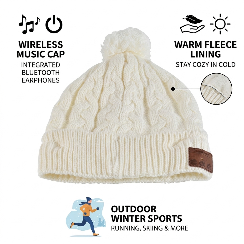 1個入りビーニーハット、暖かいフリース裏地付きミュージックキ - Winter Cycling Commute Gear のレビューと価格