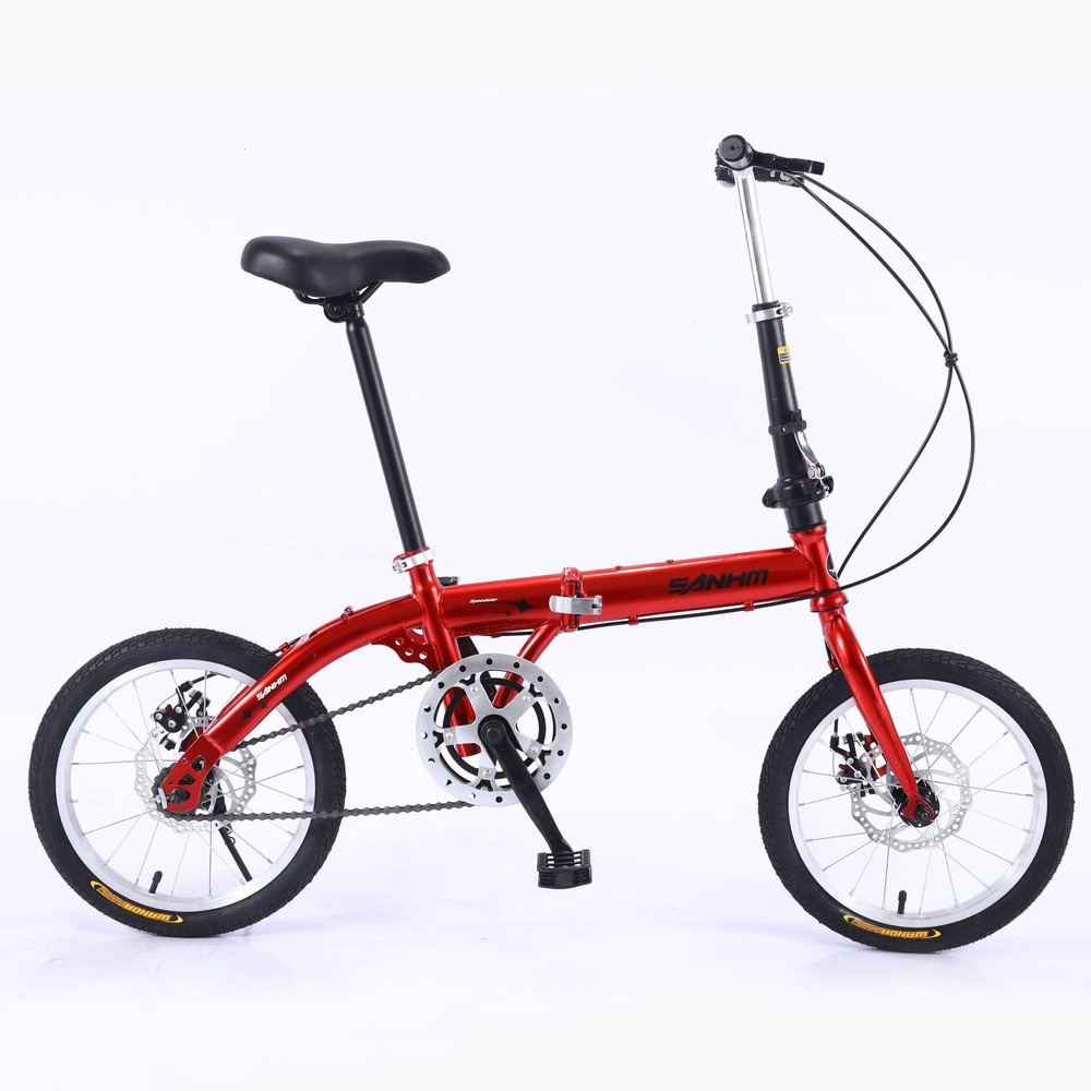 大人用16インチシングルスピード折りたたみ自転車、ディスクブ - Commuting With Bike のレビューと価格