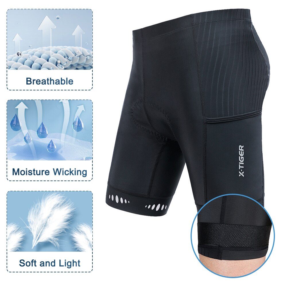 X-TIGER男性用サイクリングショーツバックポケット付き5 - Cycling Commuter Pants のレビューと価格