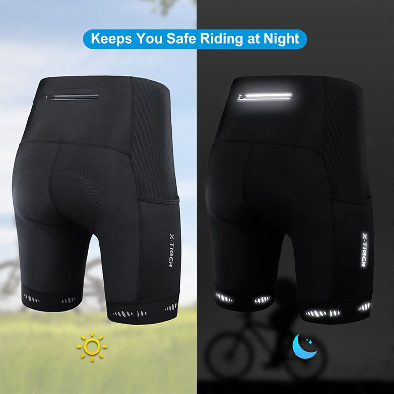 X-TIGER男性用サイクリングショーツバックポケット付き5 - Cycling Commuter Pants のレビューと価格