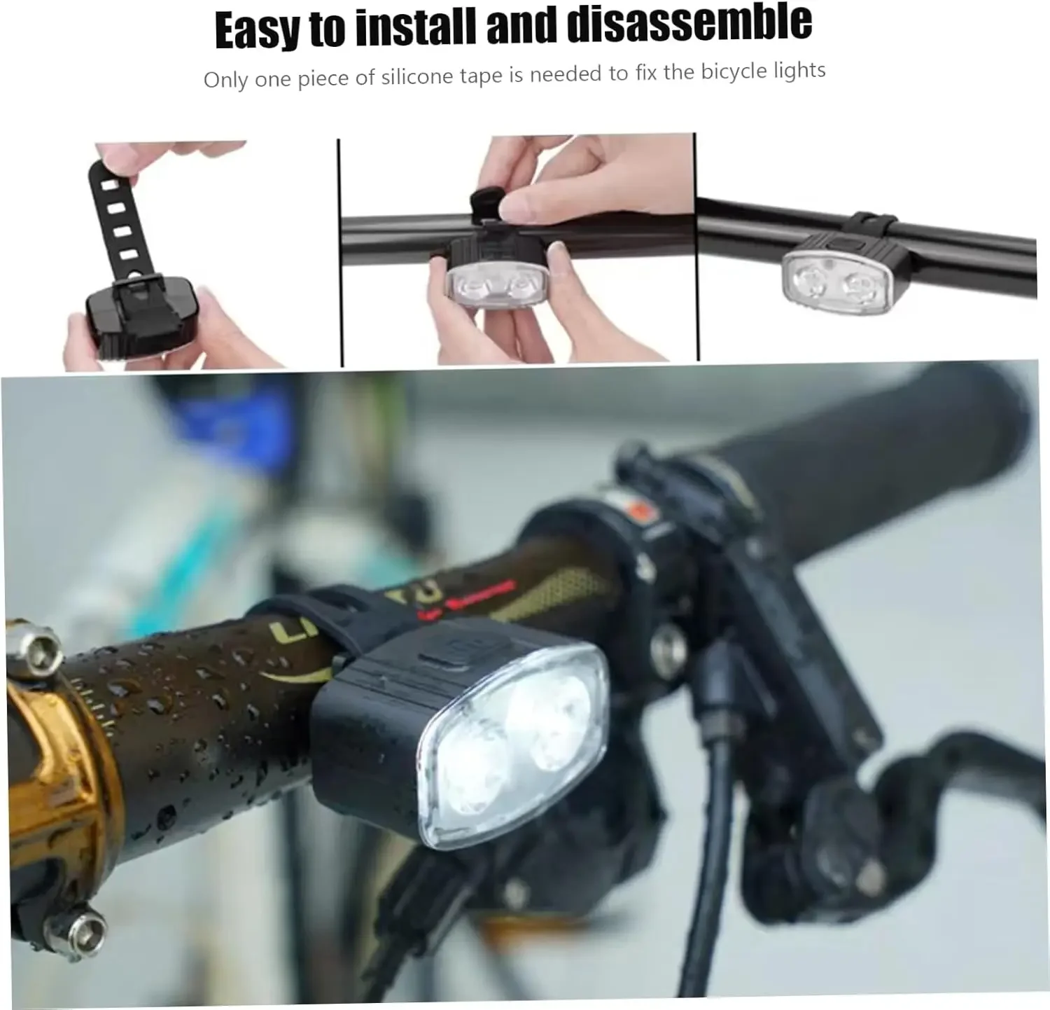 自転車のヘッドライトとテールライトのセット,自転車のヘッドラ - Bike Light Front Rear のレビューと価格