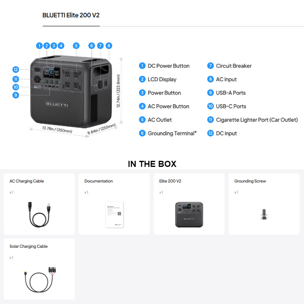 【リニューアル】BLUETTI Elite 200 V2 ポ - Usb Charger Dynamo のレビューと価格
