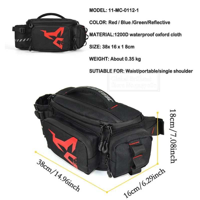 防水オートバイバッグ多機能ウエストバッグ軽量男性モトクロス乗 - Cycling Commuter Backpack Waterproof のレビューと価格